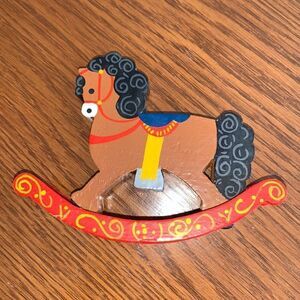 Painted Wooden Hobby Horse Christmas decoration